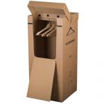Kleiderbox 545 x 545 x 1240 mm für Umzüge 2-wellig braun mit Beschriftungen – Bild 5