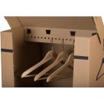 Kleiderbox 545 x 545 x 1240 mm für Umzüge 2-wellig braun mit Beschriftungen – Bild 3