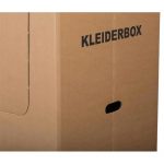 Kleiderbox 545 x 545 x 1240 mm für Umzüge 2-wellig braun mit Beschriftungen – Bild 2