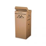 Kleiderbox 545 x 545 x 1240 mm für Umzüge 2-wellig braun mit Beschriftungen
