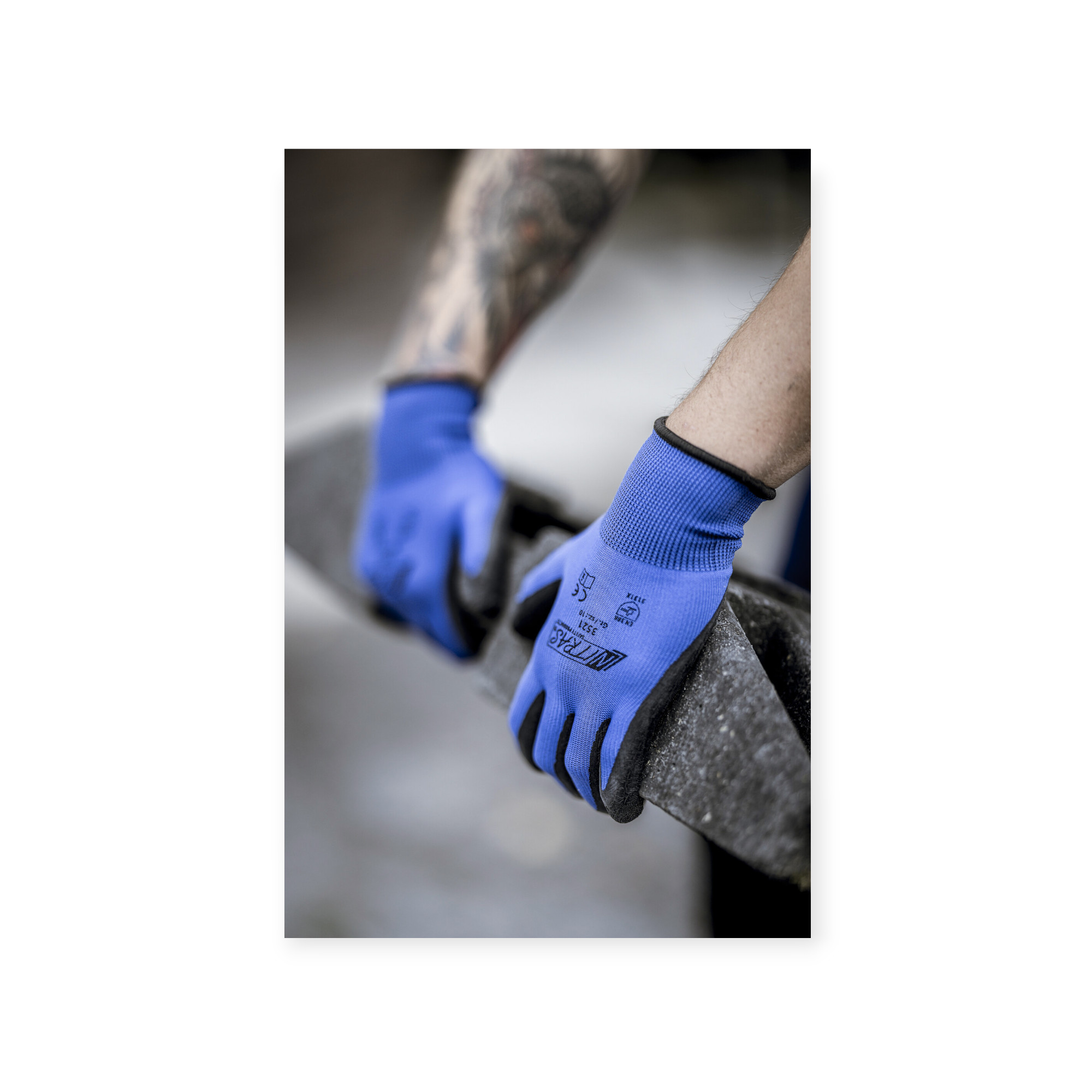 30002378_2-jpg Nitras 3521 Nylonhandschuhe Latexbeschichtung blau Größe 9 Grib – Bild 1